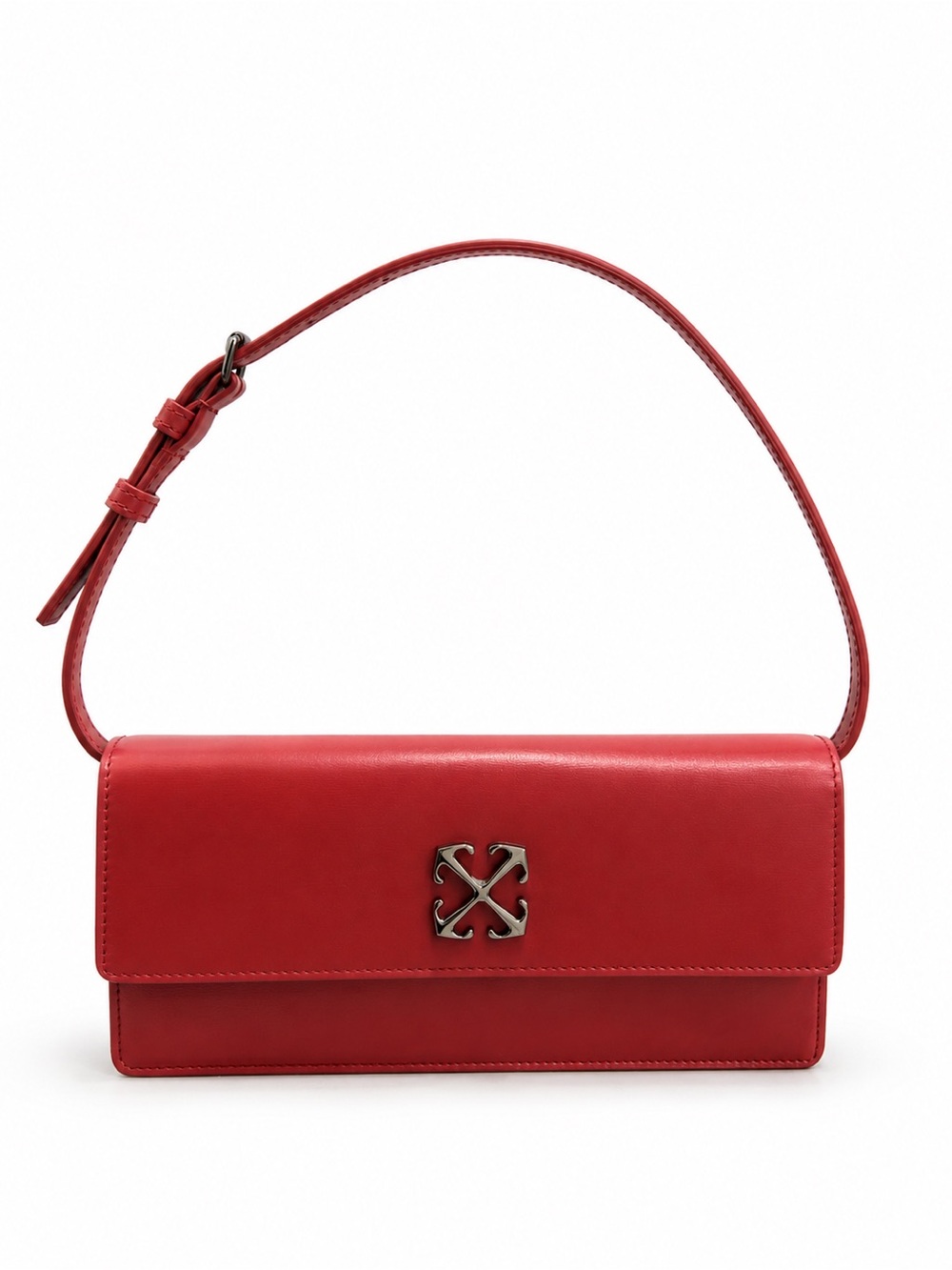 Off-White Jitney 1.0 Red Leather Shoulder Bag